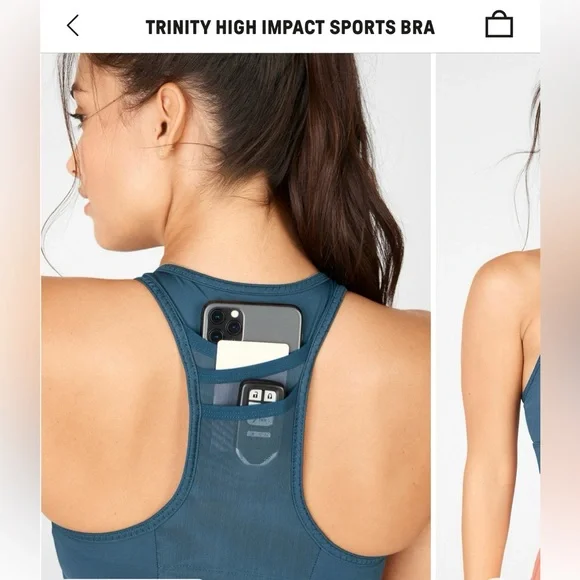 NWOT Fabletics High Impact Sports Bra, Blue, Medium - Picture 2 of 6